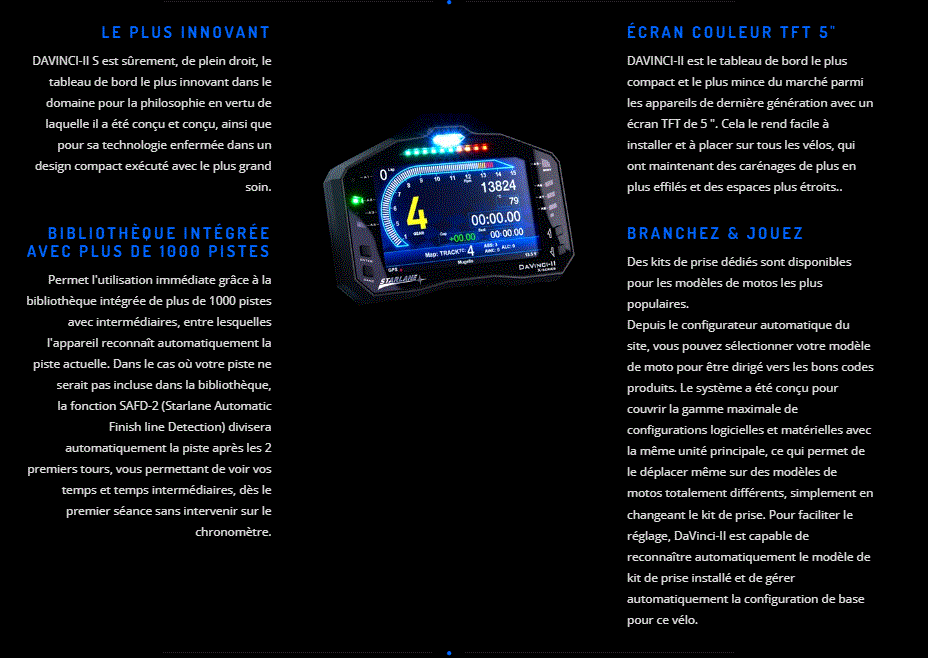 tableau de bord davinci ii-s x series STARLANE