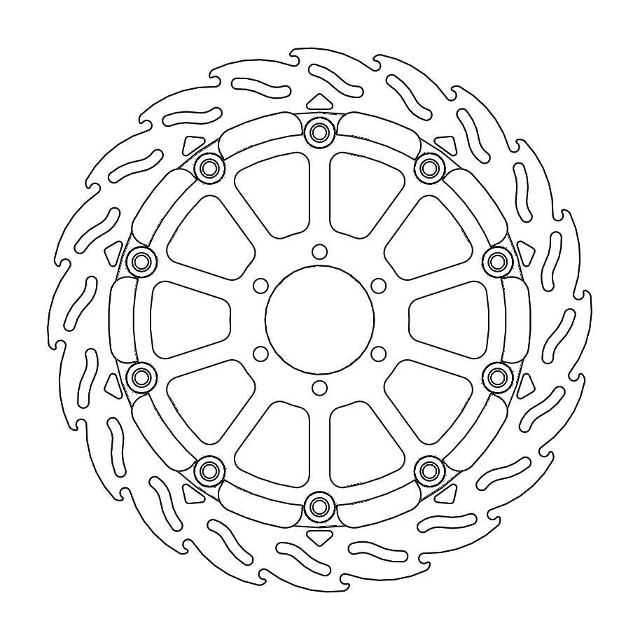 Disque de frein Racing Flame - 320mm/5,5mm gauche/droit  Yamaha